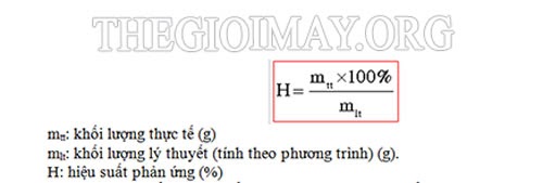 Công thức tính hiệu suất