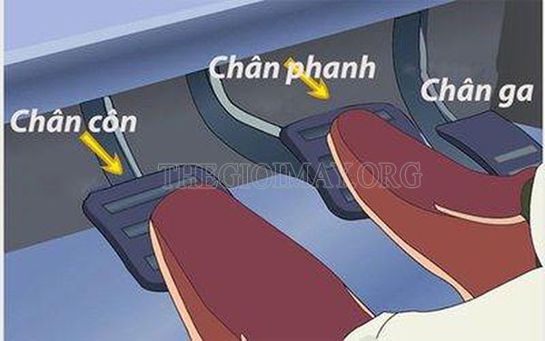 Sử dụng côn, ga, kết hợp phanh chân