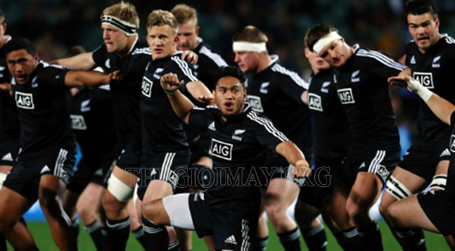 Hình ảnh: Đội bóng bầu dục All Blacks của New Zealand