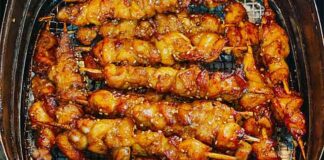 Món thịt xiên nướng bằng nồi chiên không dầu hấp dẫn, thơm lừng