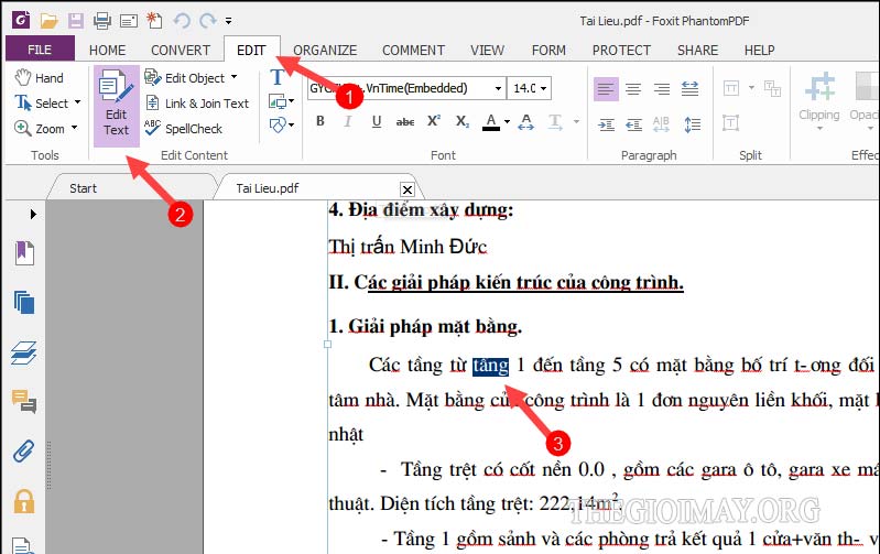 Chỉnh sửa file PDF trên foxit Reader